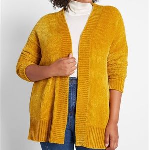 Chenille type cardigan